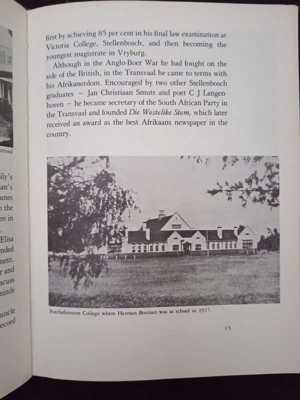 Herman Charles Bosman A Pictorial Bibliography by Valerie Rosenberg