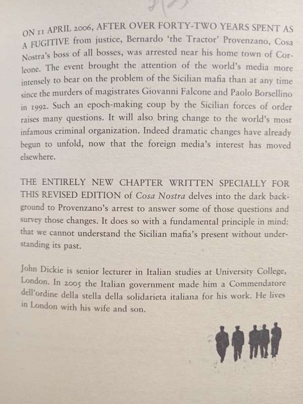 Cosa Nostra A History of the Sicilian Mafia by John Dicke