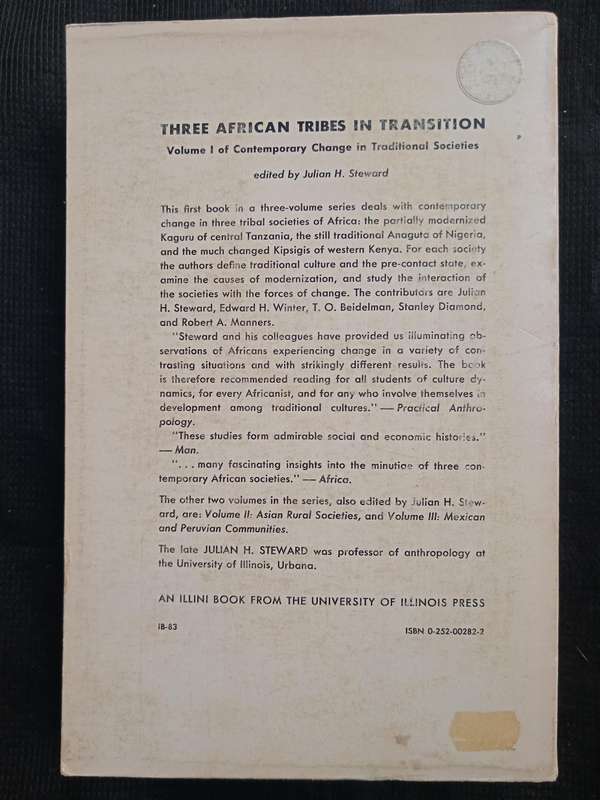Three African Tribes in Transition Edited by Julian H Steward