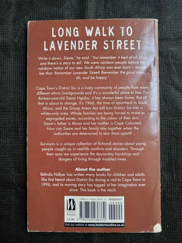 Long Walk to Lavender Street a Story from South Africa by Belinda Hollyer