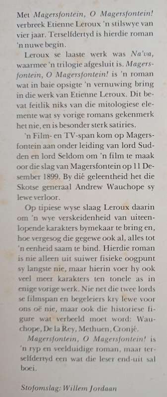 Magersfontein O Magersfontein by Etienne Leroux