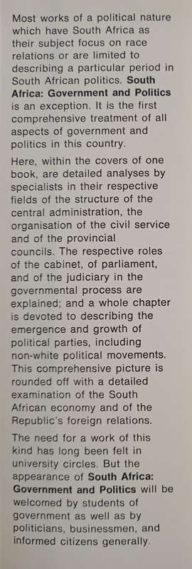 South Africa Government & Politics by Denis Worrall
