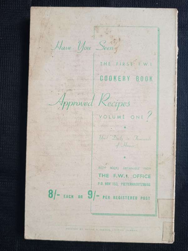 Approved Recipes by the Federation of Women's Institute