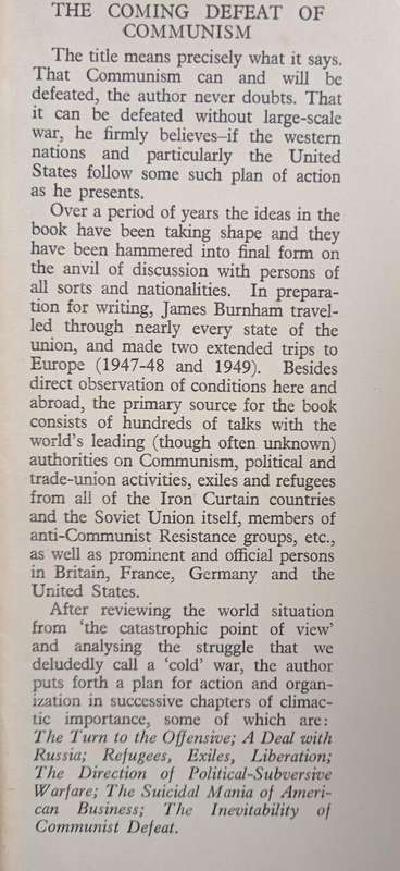 The Coming Defeat of Communism by James Burnham