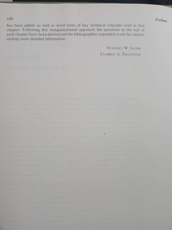 Structure and Function in Man by Stanley W Jacob & Clarice Ashworth Francone