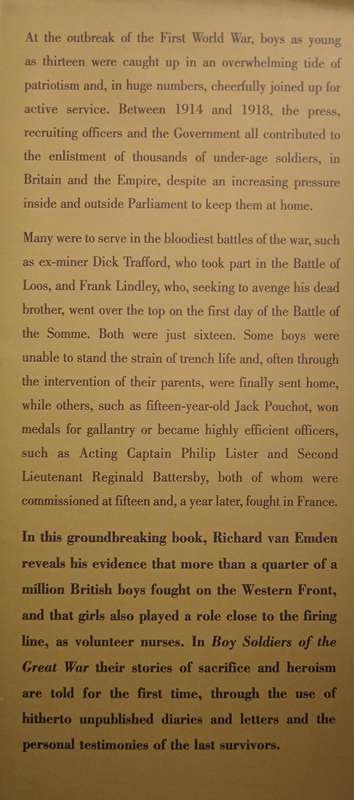 Boy Soldiers of the Great War by Richard van Emden