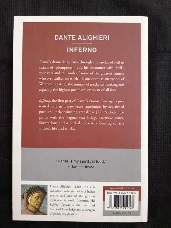 The Divine Comedy Inferno by Dante Alighieri Translated by J G Nichols