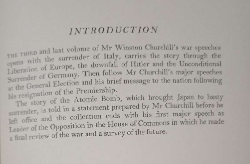 The War Speeches of The RT Hon Winston S Churchill Vol III Compiled by Charles Eade