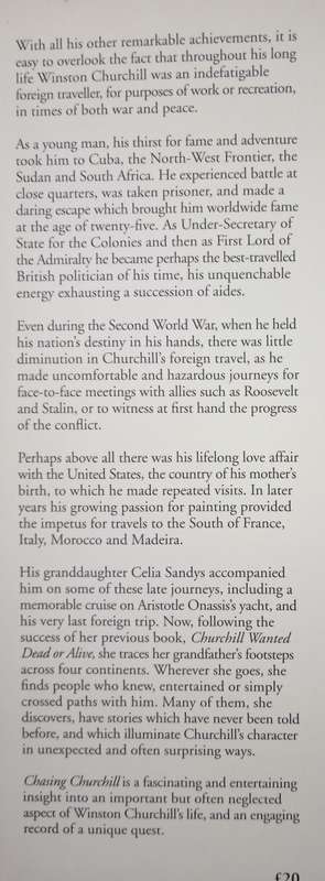 Chasing Churchill by his granddaughter Celia Sandys