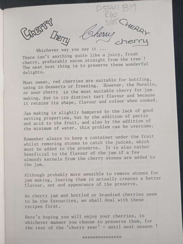 Cherry Recipes