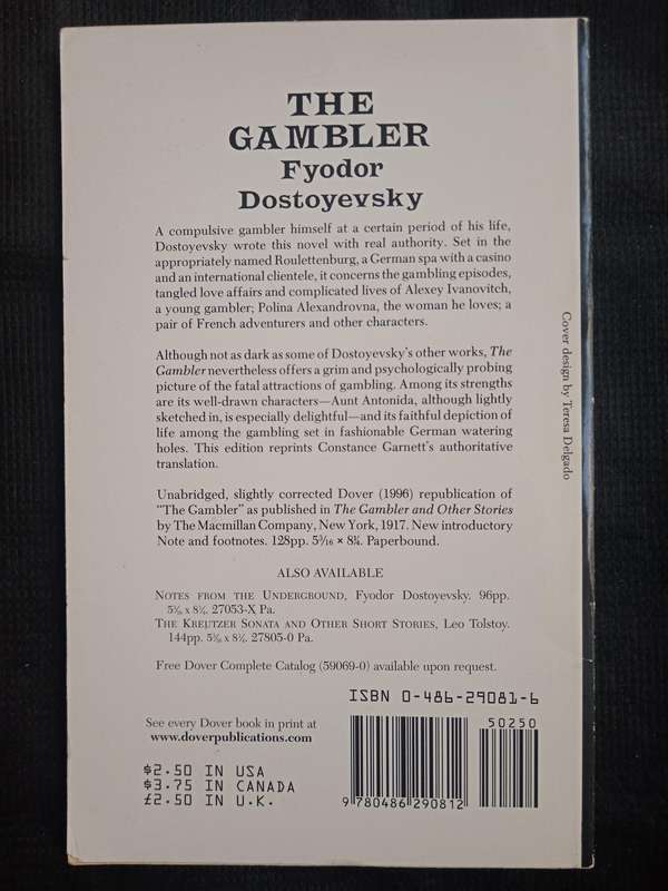 The Gambler by Fyodor Dostoyevsky
