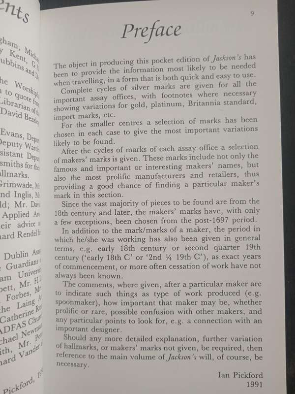 Jackson's Hallmarks Edited by Ian Pickford