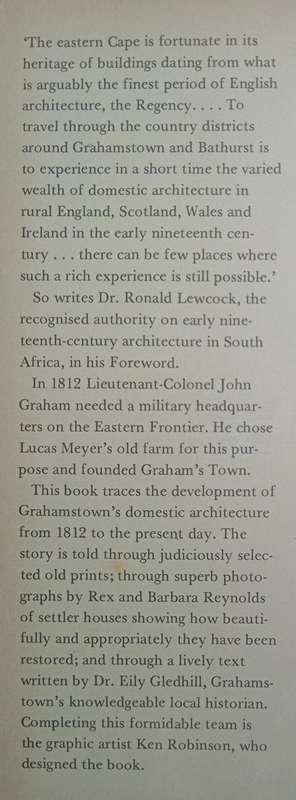 Grahamstown from Cotrtage to Villa by Rex & Barbara Reynolds
