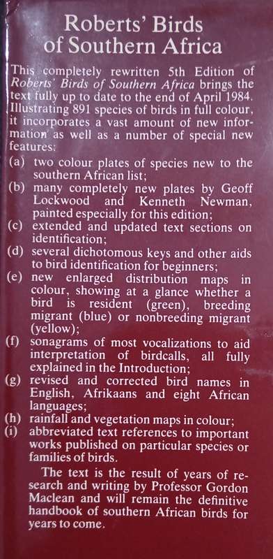 Roberts' Birds of Southern Africa by Gordon Lindsay Maclean
