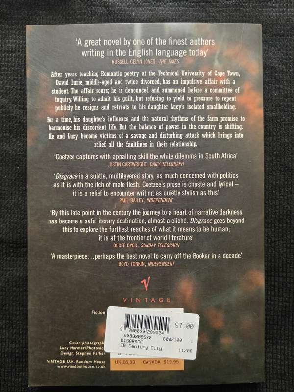 Disgrace by J M Coetzee