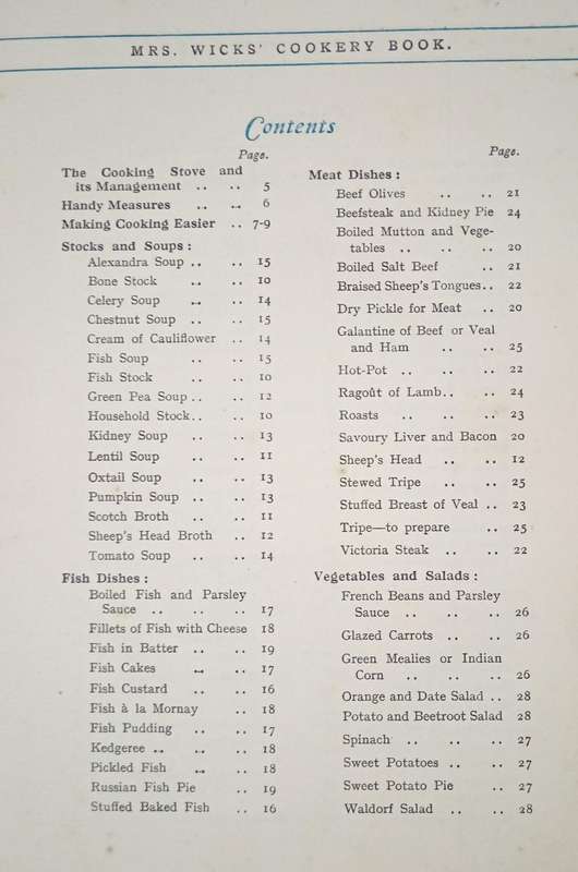 Mrs Wicks' Cookery Book