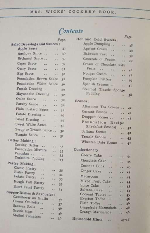 Mrs Wicks' Cookery Book