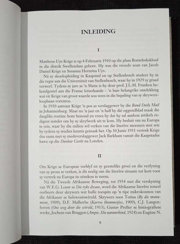 Briewe van Uys Krige uit Frankryk sn Spanje Edited by Peet van Aardt