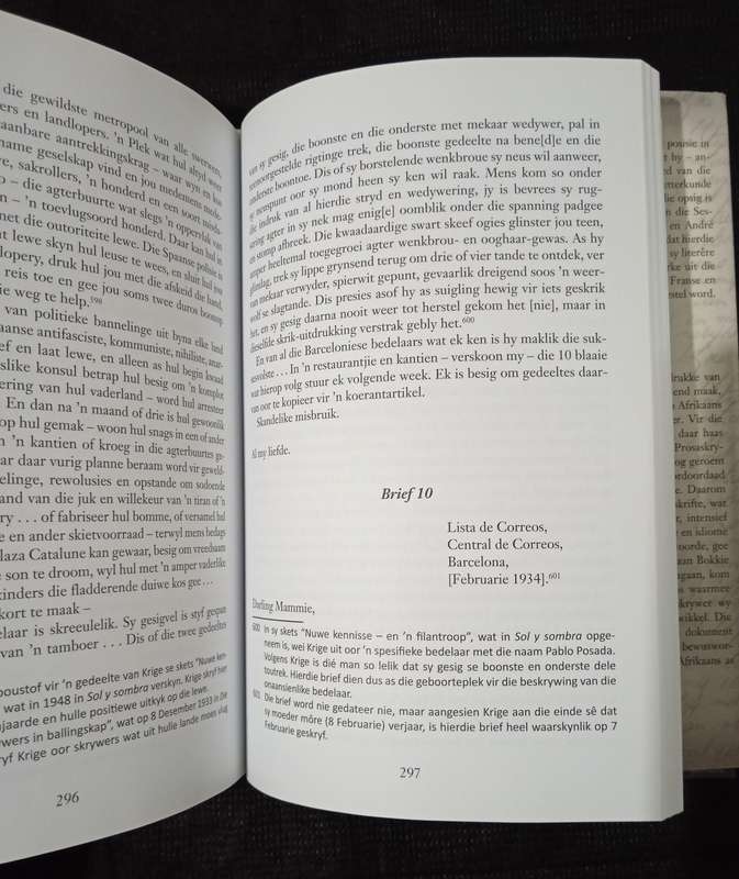 Briewe van Uys Krige uit Frankryk sn Spanje Edited by Peet van Aardt