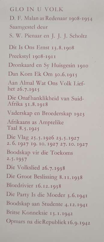 Glo I U Volk by D F Malan
