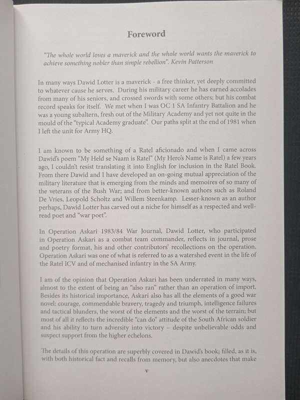 Operation Askari 1983/84 War Journal by Lt Col Dawid Lotter