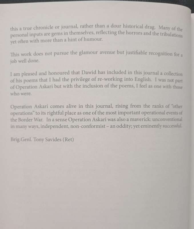Operation Askari 1983/84 War Journal by Lt Col Dawid Lotter