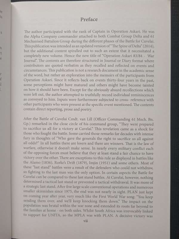 Operation Askari 1983/84 War Journal by Lt Col Dawid Lotter