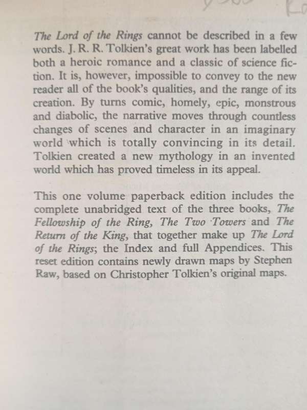 The Lord of The Rings by J R R Tolkien