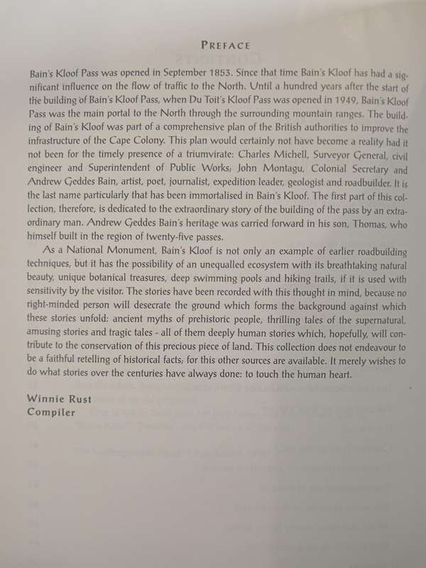 Bain's Kloof & other Mountain Tales Compiled by Winnie Rust Translated by Chris Pienaar