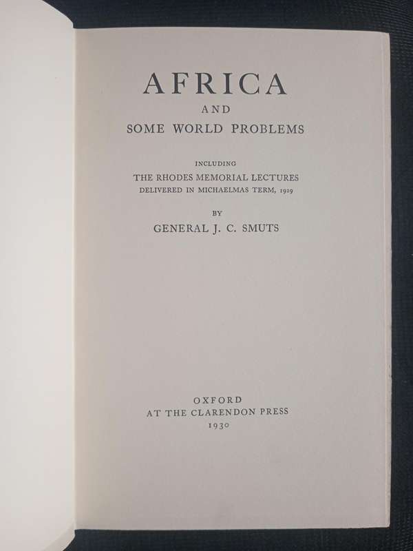Africa and Some World Problems by General J C Smuts