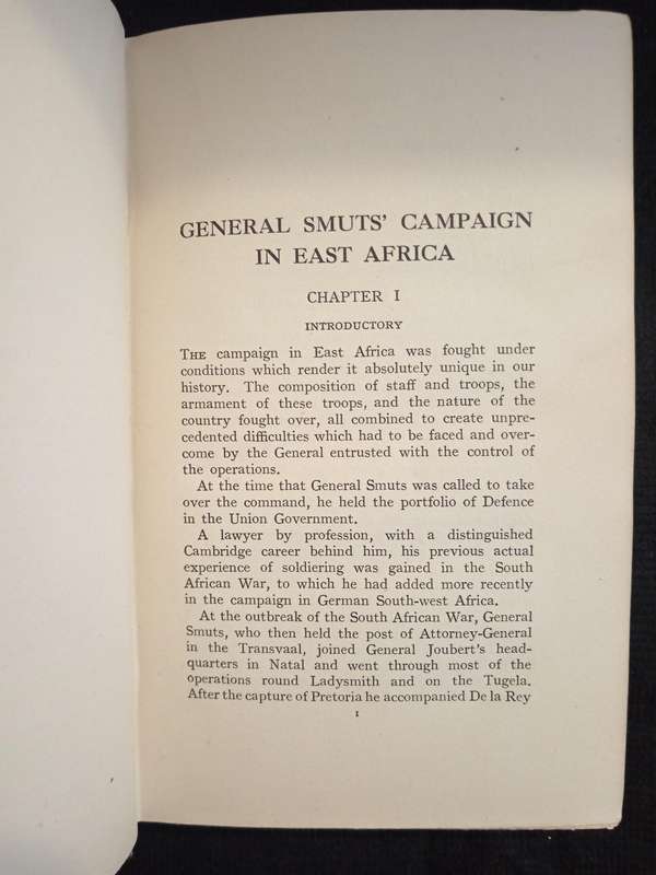 General Smuts' Campaign in East Africa by Brig Gen JHV Crowe CB