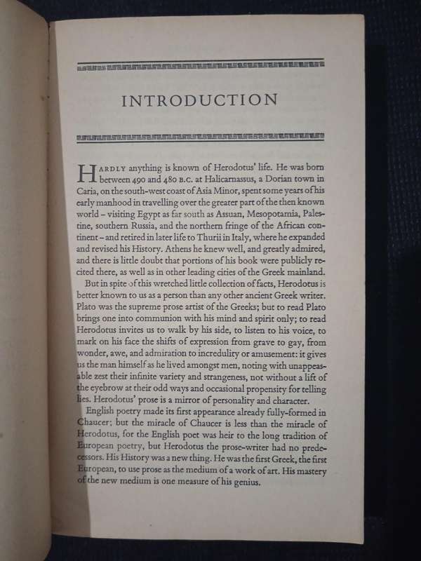 Herodotus The Histories Translated & with an Introduction by Aubrey de Sélincourt