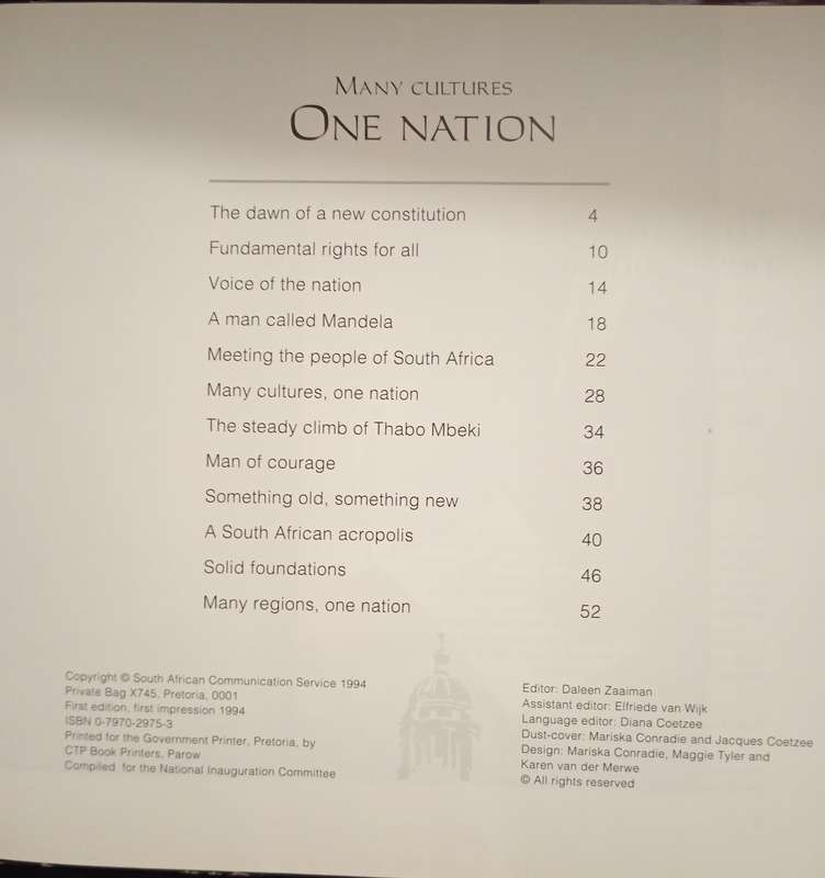 Many Cultures One Nation Inauguration of the President of South Africa 10 May 1994