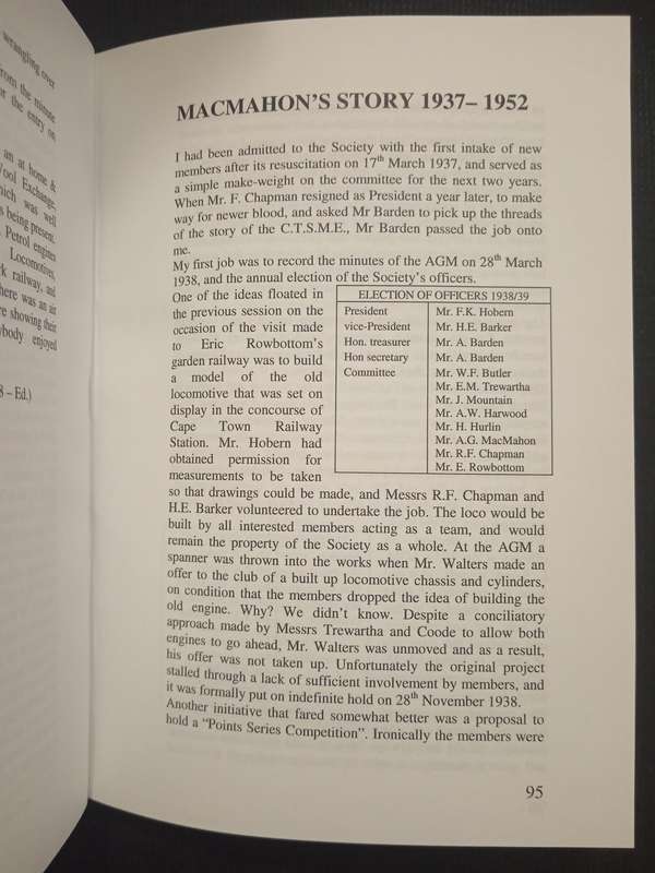 Model Citizens 100 Years Record of the Cape Town Society of Model Engineers by Robert Herbertson