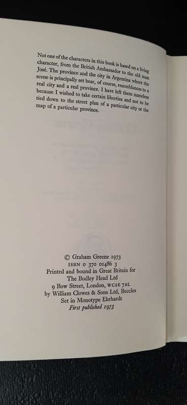 The Honorary Consul by Graham Greene (First Edition)
