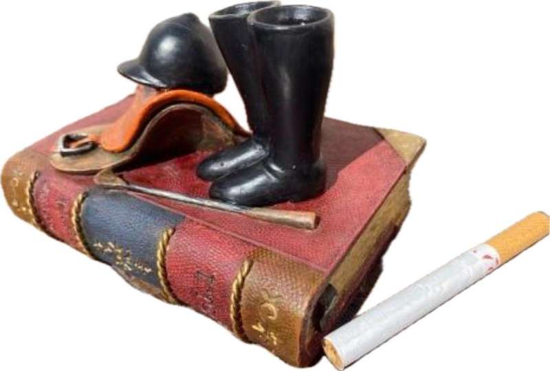 Vintage Horse rider theme book paperweight Sculptures UK equestrian journal vol 1