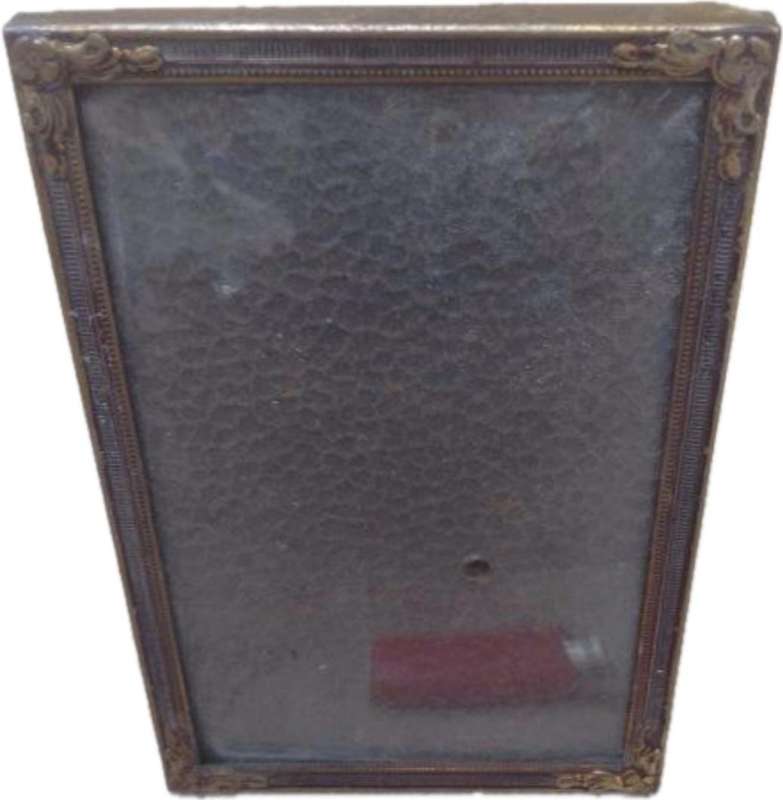 vintage brass photo frame with convex glass plus 2 other brass frames