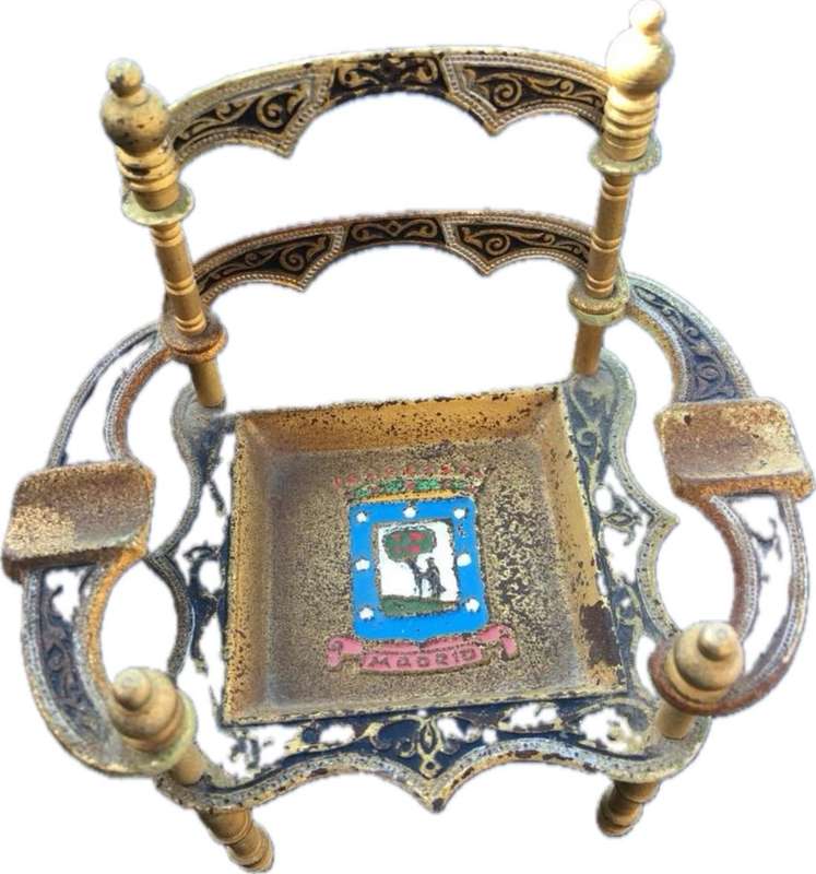 vintage spanish madrid chair brass ashtray