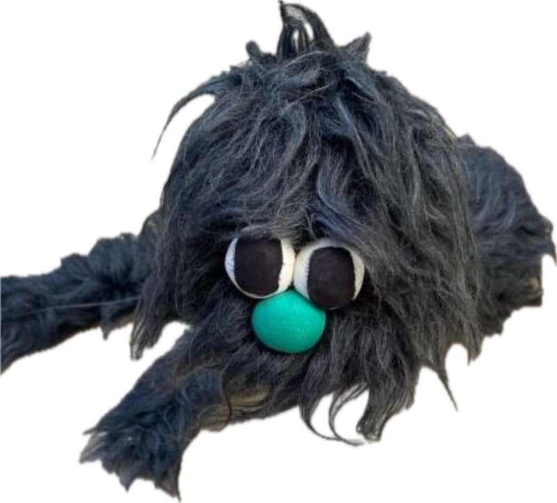 Large Shaggy Fuzzy Monster Walking Puppet black