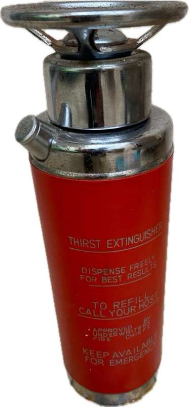 Vintage novelty thirst extinguisher dispenser  decanter musical