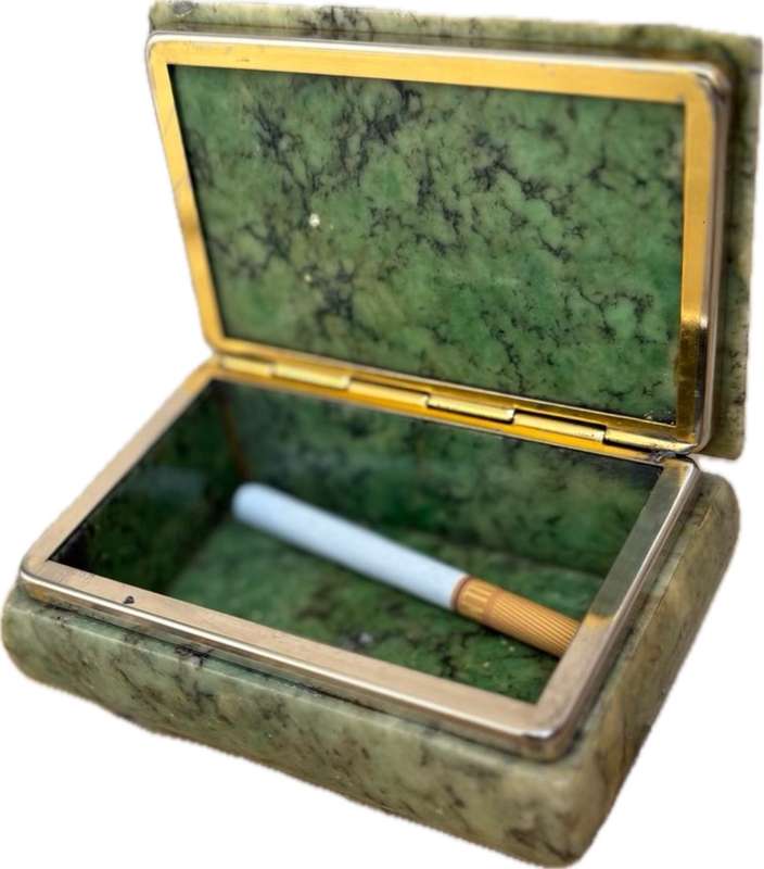 Vintage alabaster jewellery box trinket box Italy