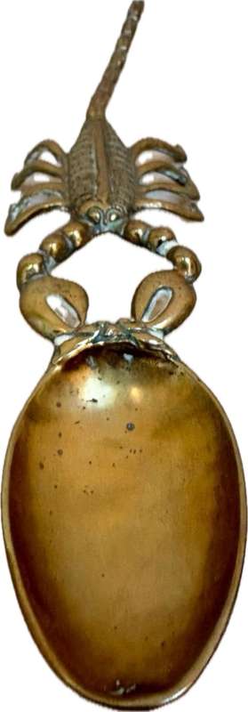 Vintage scorpion brass spoon