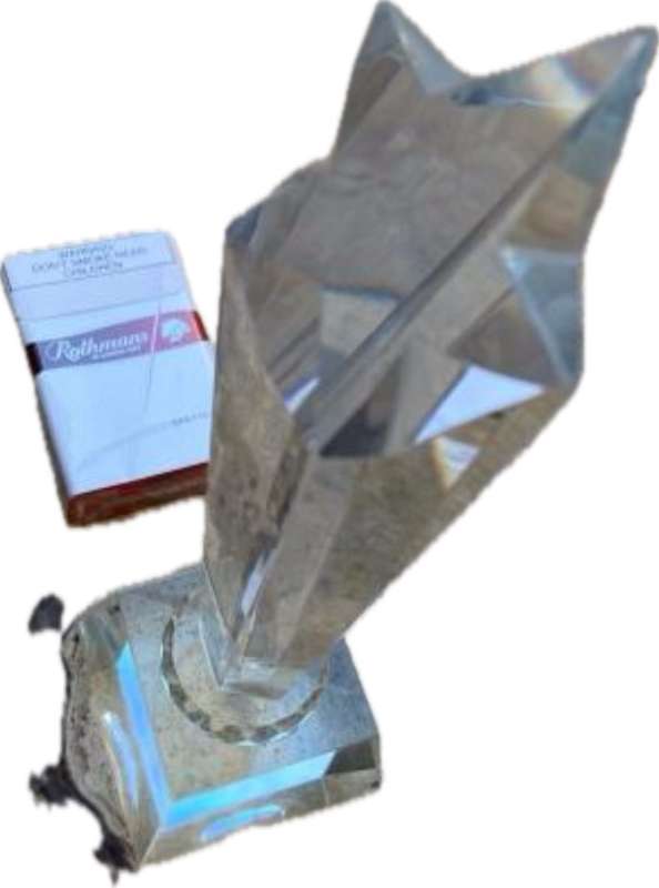 crystal falling rising star trophy award