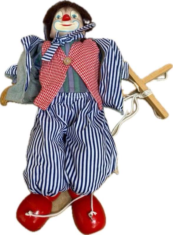 Clown Marionette 500mm Porcelain puppet