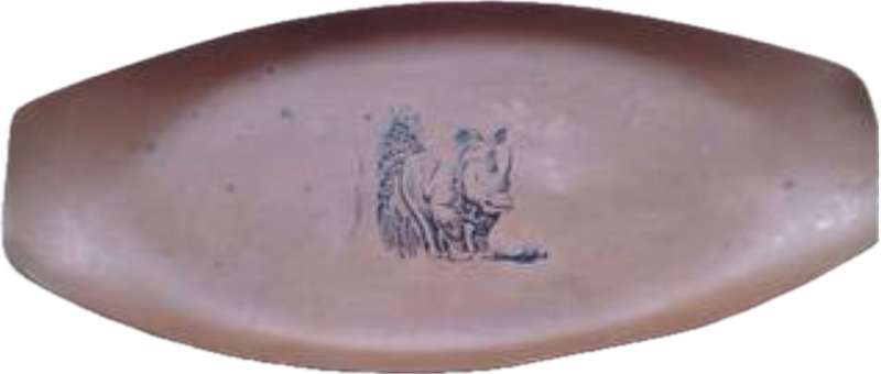 copper vintage rhinoceres rhino  bowl tray