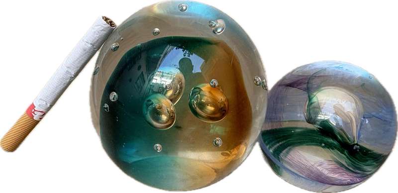 vintage Murano glass  paper weight  pair small and medium