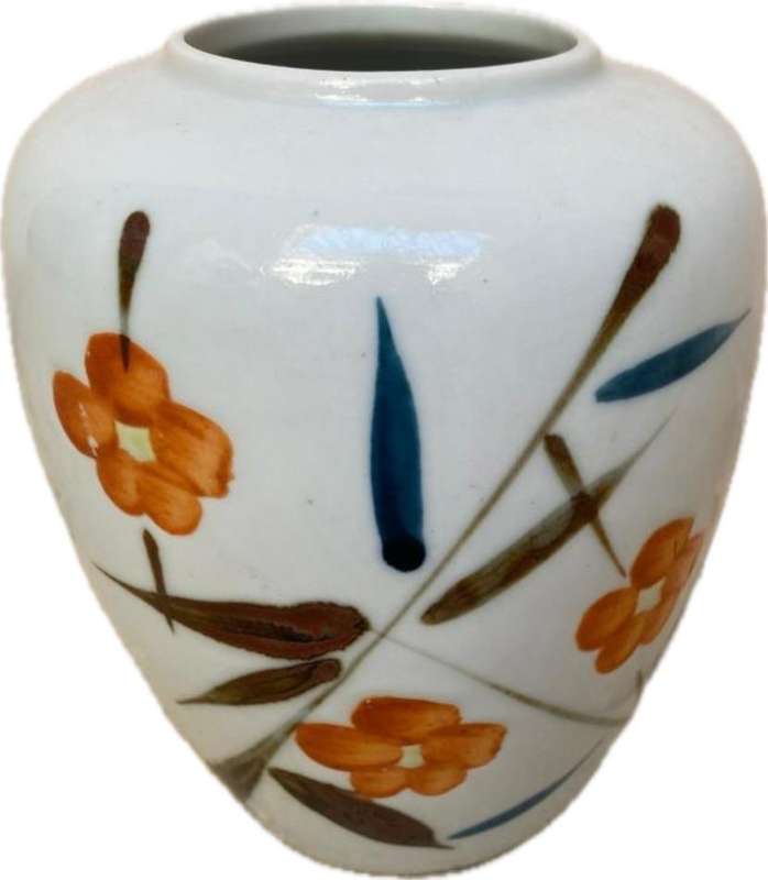 Vintage Japan floral vase orange blossom