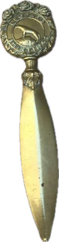 vintage Leopard Shirtings brass letter opener