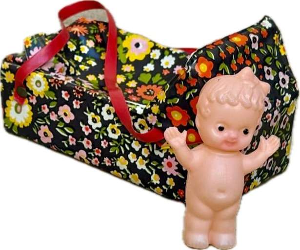 Vintage baby porcelain coffee mug Inarco ,  small kewpie doll Hong Kong pvc lot