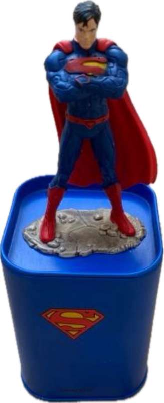 superman dc comics schleich figure + superman money box moneybox base